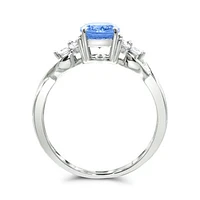 10K White Gold Tanzanite & White Sapphire Ring