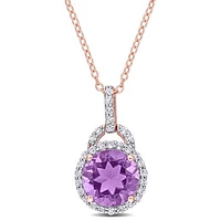 Julianna B Sterling Silver Amethyst & White Topaz Pendant