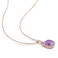 Julianna B Sterling Silver Amethyst & White Topaz Pendant