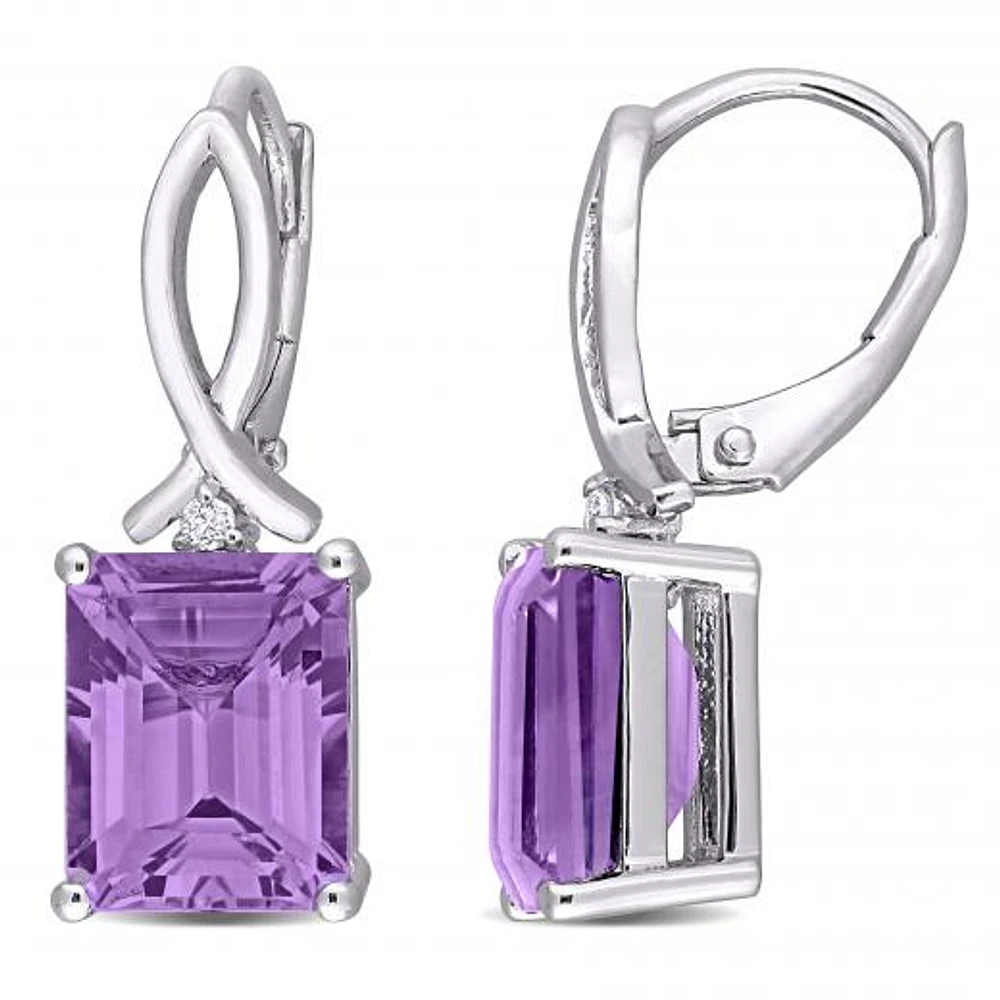 Julianna B Sterling Silver Amethyst & White Topaz Earrings