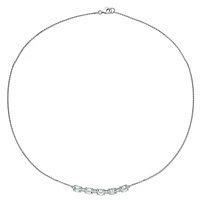 Julianna B 14K White Gold Aquamarine & 0.14CTW Diamond Necklace