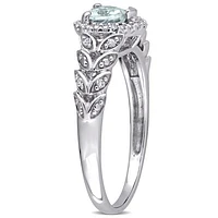 Julianna B 10K White Gold Aquamarine & 0.06ctw Diamond Ring