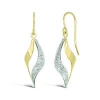 10K Yellow Gold Glitter Drop Earrings