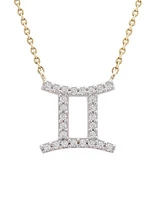 10K Yellow Gold Gemini 0.10CTW Diamond Pendant