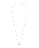 10K Yellow Gold Pisces 0.10CTW Diamond Pendant