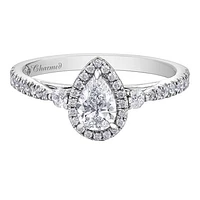 Charmed By Richard Calder 14K White Gold 0.86CTW Pear Diamond Ring