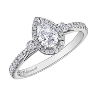 Charmed By Richard Calder 14K White Gold 0.86CTW Pear Diamond Ring