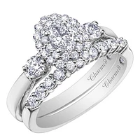 Charmed By Richard Calder 14K White Gold 0.87CTW Oval Diamond Ring