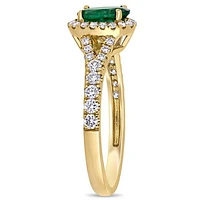 Julianna B 14K Yellow Gold Emerald & 0.45CTW Diamond Ring