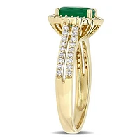 Julianna B 14K Yellow Gold Emerald & 0.33CTW Diamond Ring