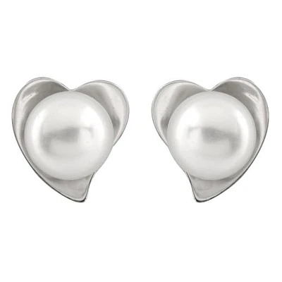Sterling Silver 6-7mm White Freshwater Pearl Earrings
