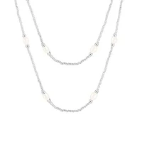 36" Endless 7-8mm Freshwater Pearl Necklace with Glass Beads