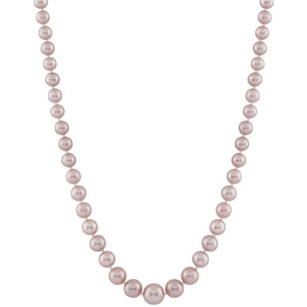 14K Yellow Gold 4-8mm Pink Freshwater Pearl 18" Necklace