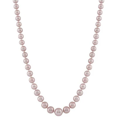 14K Yellow Gold 4-8mm Pink Freshwater Pearl 18" Necklace