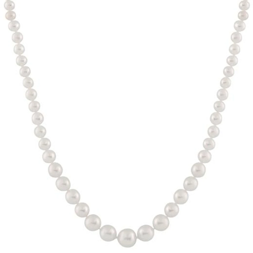 14K Yellow Gold 4-8mm White Freshwater Pearl 18" Necklace