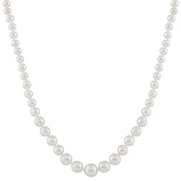 14K Yellow Gold 4-8mm White Freshwater Pearl 18" Necklace