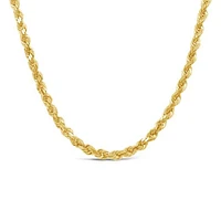 10K Yellow Gold 20" 2mm Semi Solid Diamond Cut Rope Chain