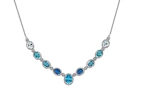 10K White Gold Multi Gemstone & Diamond Necklace