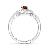 Sterling Silver Garnet & White Topaz Ring