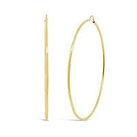 10K Yellow Gold 60mm Polished Tube Hoop Earrings