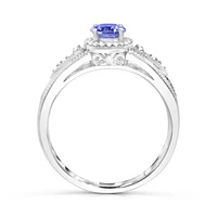 Sterling Silver Tanzanite & Diamond Ring