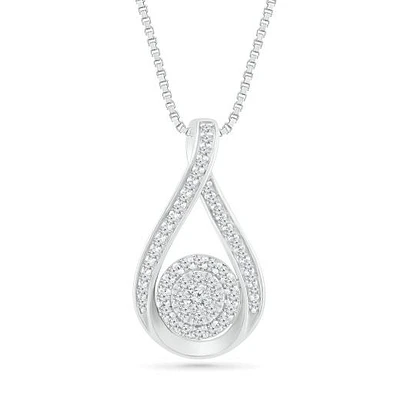 10K White Gold 0.45CTW Diamond Fashion Bouquet Pendant