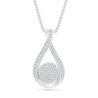 10K White Gold 0.45CTW Diamond Fashion Bouquet Pendant