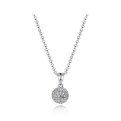 Sterling Silver Cubic Zirconia 8mm Ball Pendant