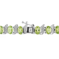 Julianna B Sterling Silver Peridot & Diamond Bracelet