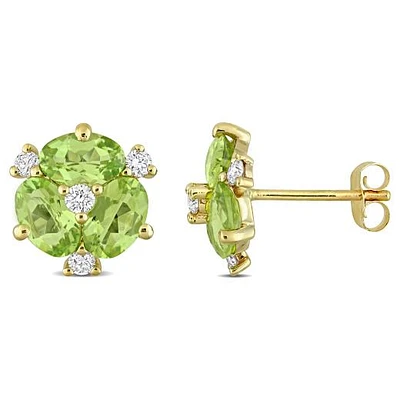 Julianna B 14K Yellow Gold Peridot & Diamond Earrings
