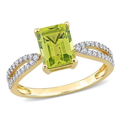 Julianna B 14K Yellow Gold Peridot & Diamond Ring