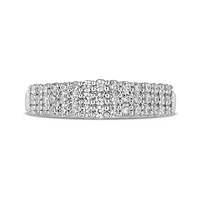 10K White Gold Three Row 0.50CTW Diamond Band