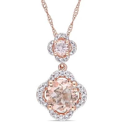 Julianna B 14K Rose Gold Morganite & Diamond Necklace