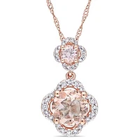 Julianna B 14K Rose Gold Morganite & Diamond Necklace