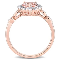 Julianna B 10K Rose Gold Morganite, White Topaz & Diamond Ring