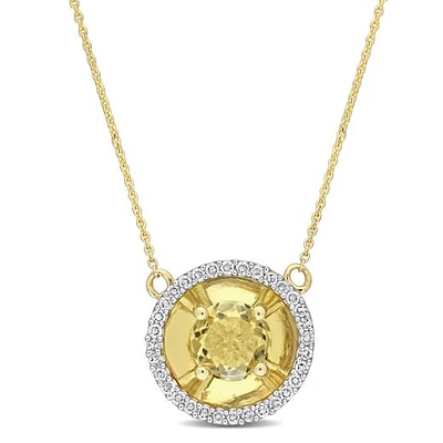 Julianna B 10K Yellow Gold Citrine & Diamond Fashion Pendant