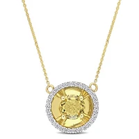 Julianna B 10K Yellow Gold Citrine & Diamond Fashion Pendant