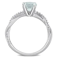 Julianna B 14K White Gold Aquamarine & Diamond Fashion Ring
