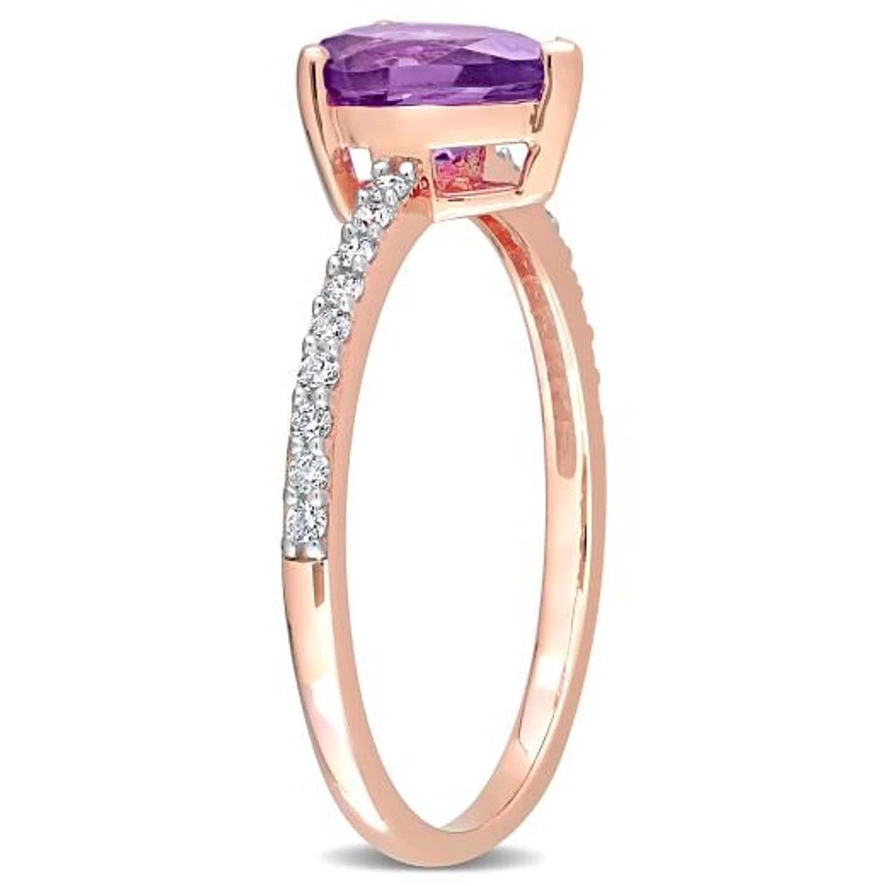 Julianna B 14K Rose Gold Amethyst & Diamond Fashion Ring