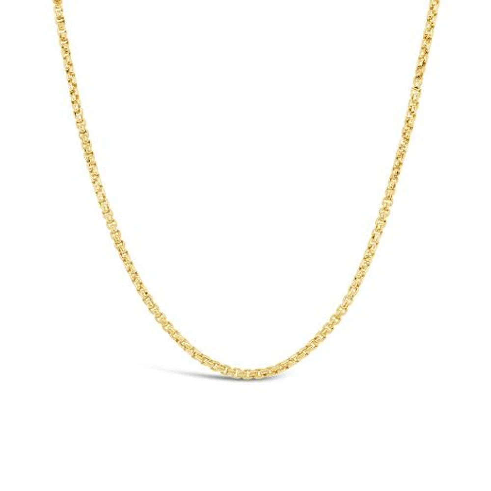 10K Yellow Gold 20" 1.35mm Round Box Chain