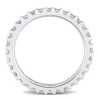 Julianna B 10K White Gold Aquamarine Eternity Ring