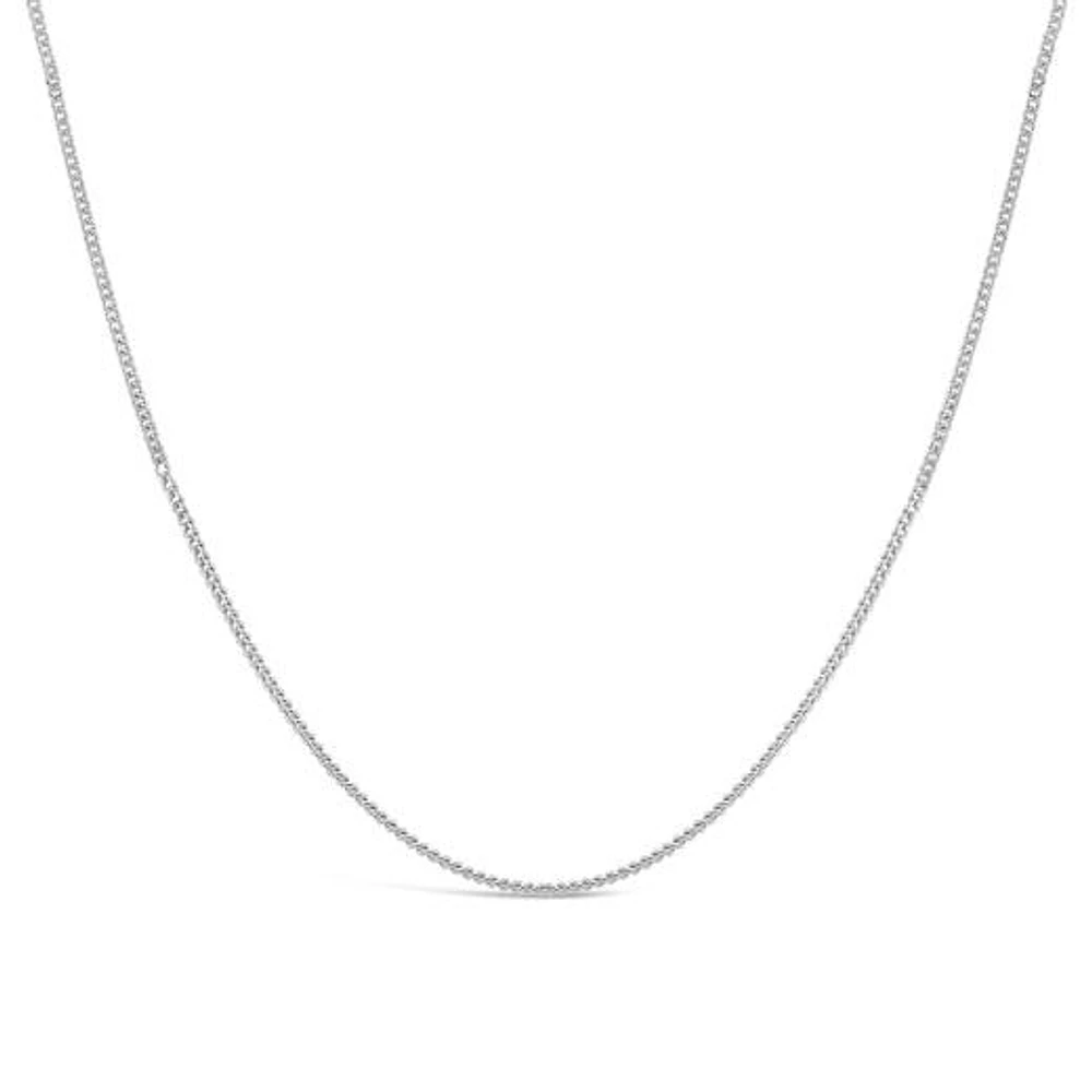 10K White Gold 16" 1.05mm Diamond Cut Curb Chain