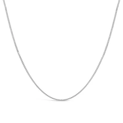 10K White Gold 16" 1.05mm Diamond Cut Curb Chain