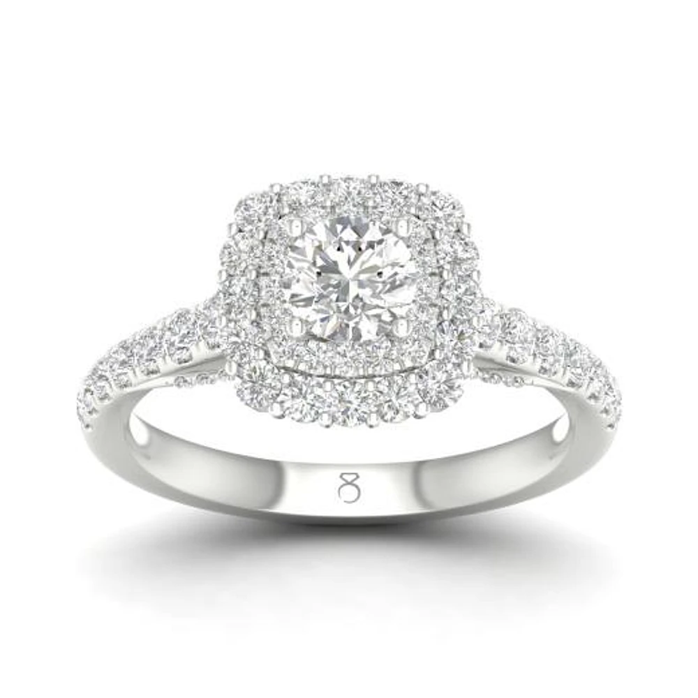 My Diamond Story 14K White Gold Round Canadian Bridal Ring 1.25CTW I1/HI