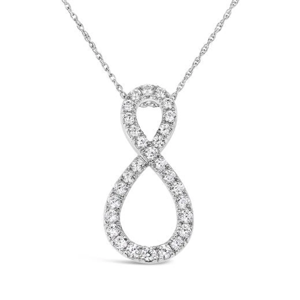 10K White Gold 1.00CTWDiamond Infinity Pendant