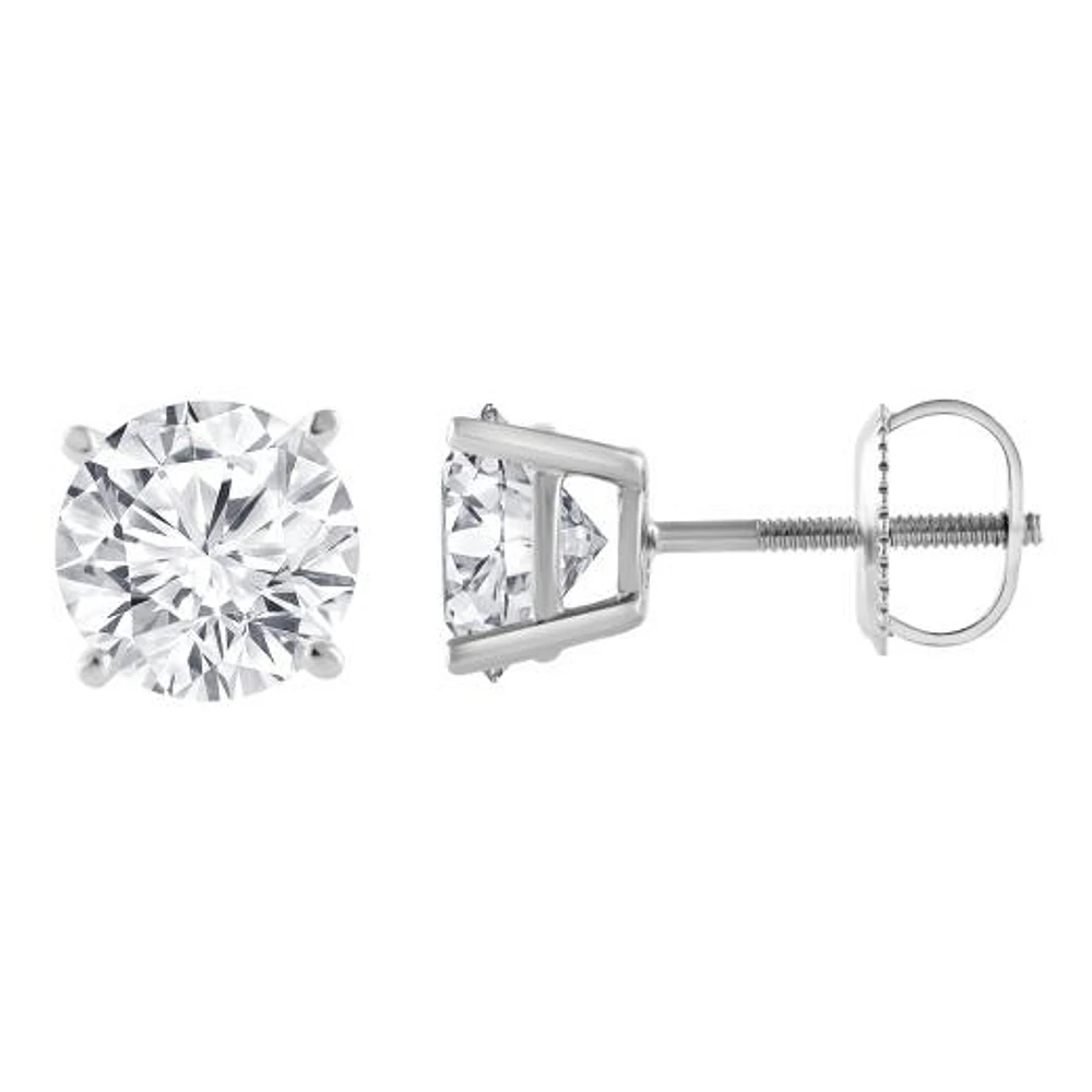 14K White Gold Lab Grown Diamond Studs 2.00CTW SI2/HI