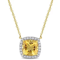 Julianna B 10K Yellow Gold Citrine & Diamond Necklace