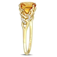 Julianna B 10K Yellow Gold Madeira Citrine & Diamond Ring