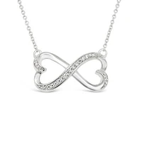 Sterling Silver Diamond Infinity Heart Necklace