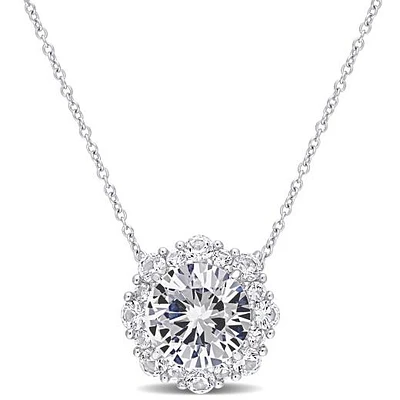 Julianna B 10K White Gold Created White Sapphire Pendant